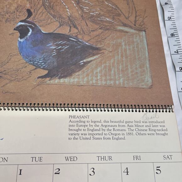 Vintage Hallmark Wildlife Calendar 1970s Animals Art Moose Elk Fox Quail Birds - Picture 1 of 9